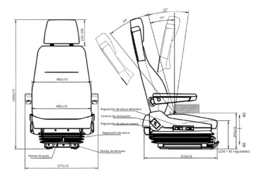 Butaca Neumática Compatible Mercedes Benz - Scania Negro